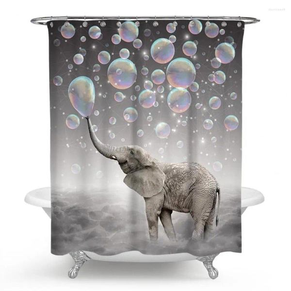 Rideaux de douche Colorful Bubble Elephant Pattern Rideau Set Salle de bain avec tapis de toilette pour un