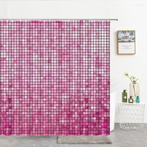 Rideaux de douche salle de bain imperméable brillante colorée avec crochets décoratifs d'écran de bain en polyester de haute qualité à imprimé de haute qualité