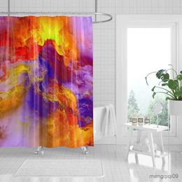 Cortinas de chuveiro coloridas espaço impressão cortina de chuveiro mar de nuvens cortina de banho decoração tecido à prova d' água tela de banheira r231101