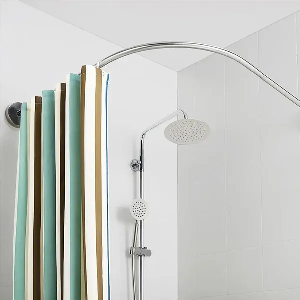 Rideaux de douche pôles rideaux de rail en inoxydable de la salle de bain de salle de bain coins usure de punch de punch netteur