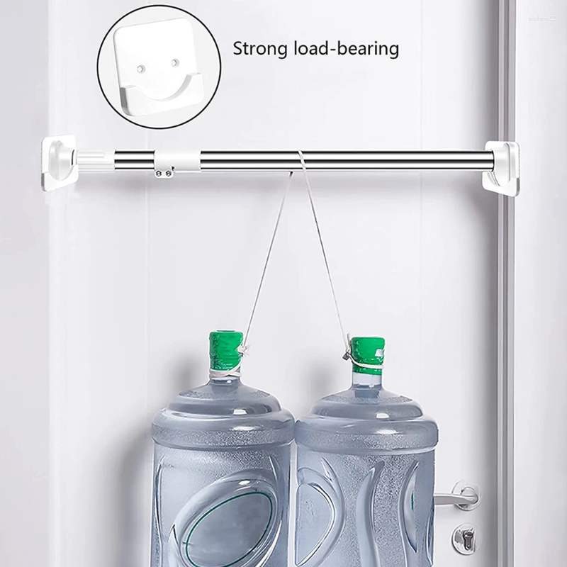 シャワーカーテンカーテンロッドホルダー2セット耐久性のある実用的なバスルームツール用の接着剤の壁マウント