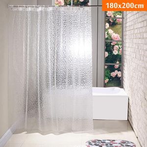 Rideaux de douche rideau en acier inoxydable en métal boutonnière transparente 3deva imperméable et mildiou