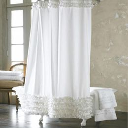 Rideaux de douche en dentelle blanche, en Polyester, artisanat classique et à la mode, cloison de salle de bain
