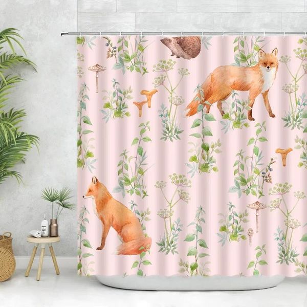 Rideaux de douche rideau bois pour enfants de salle de bain mignon cows décor ensembles imprimés floraux en tissu à la maison polyester