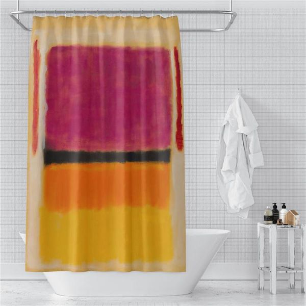 Rideaux de douche couleur personnalisée correspondant Orange crochets salle de bain étanche salle de bain décor à la maison décoration impression 3D 211201-24