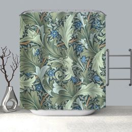 Rideaux de douche personnalisés William Morris pour décor de salle de bain 180x180cm tissu étanche à la moisissure 0924 220922