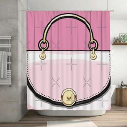 Rideaux de douche mignon rose clair pochette sac à main rideau 72x72in avec crochets bricolage motif protection de la vie privée