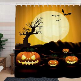 Duschvorhänge, langlebiger Vorhang, gruselige Halloween-Sets, wasserdichte Stoffdekorationen für das Badezimmer im Innenbereich