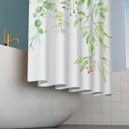 Rideaux de douche rideau de partition durable motif de verdure étanche