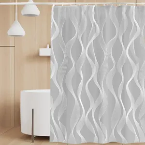 Cortinas de ducha El Baño Cortina Tela de poliéster Resistente al agua con 12 anillos Lavable a máquina