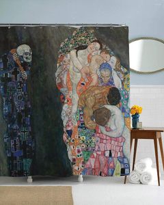 Cortinas de ducha Decoración de obras de arte famosas Baño Gustav Klimt Cortina de arte