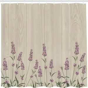 Douche gordijnen modegordijn aromatische kruiden op lavendelbord natuurlijke plantkunde illustratie doek stof stof badkamer decoratie riem haak