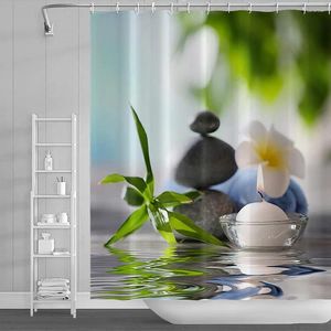 Douche gordijnen modegordijn bamboe bladeren reflecteren watertuinpatroon badkamer decoratie polyester stof