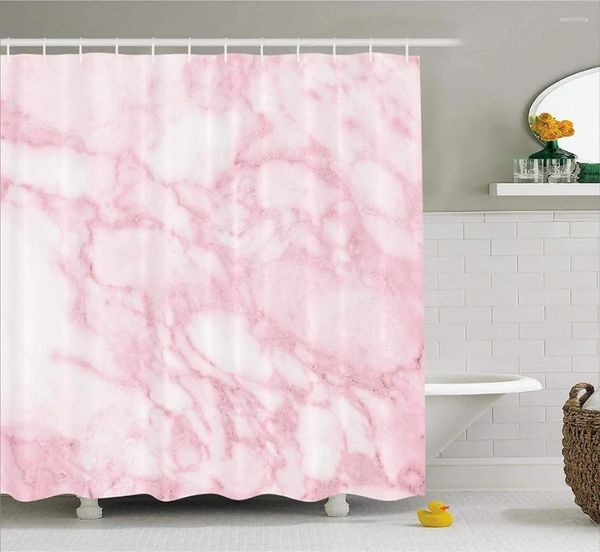 Cortinas de ducha Cortina de mármol de moda Baño de piedra de granito rosa para niña