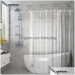 Rideaux de douche Fl Transparent Rideau Clear Bath Liner Peva Anti-moisissure Tissu imperméable Salle de bain pour la livraison à domicile Jardin Acc Dhfzz