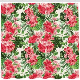 Rideaux de douche verts floraux tropicaux plantes botaniques de plantes feuilles ivy île Hawaiian rideau de salle de bain décoration avec crochets