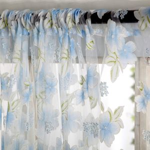 Rideaux de douche pour filles drapé 1 panneau de fenêtre tissu tulle fleur voile rideau transparent décor intérieur taupe rideaux de 84 pouces de long