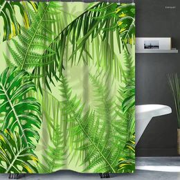 Cortinas de ducha Frond Cortina de baño Baño Nordic Green Leaf Impermeable con 12 ganchos Home Deco Envío gratis