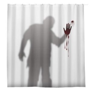 Rideaux de douche drôle effrayant horrible Zombie homme Silhouette ombre rideau nouveauté salle de bain sanglant décor à la maison cadeau