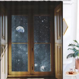 Douchegordijnen Galaxy gordijn Decor Nordic Simple Extra Long Bath Rings Fabric Rideaux de Douche Home Accessorie benodigdheden