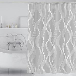 Rideaux de douche géométrique courbe rideau étanche bain épais pour salle de bain baignoire couverture de bain Extra large large avec crochets