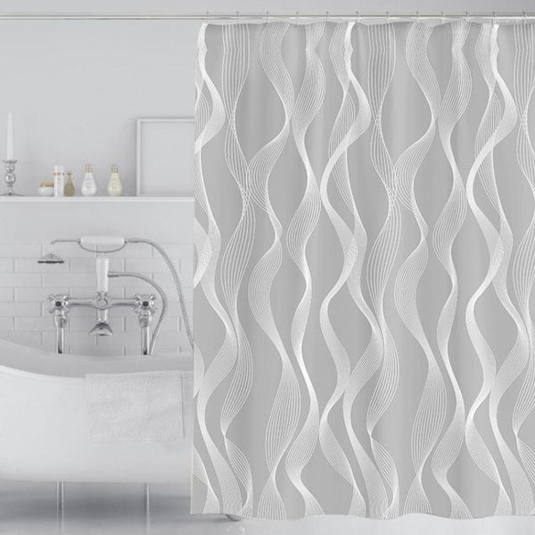 Cortinas de ducha, cortina curva geométrica, resistente al agua, gruesa, para baño, bañera, cubierta de baño, extragrande, ancha, con ganchos