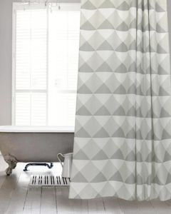Cortinas de ducha Serie geométrica impermeable cortina de poliéster bañera Partición lona engrosar accesorios de decoración del hogar anti-molde