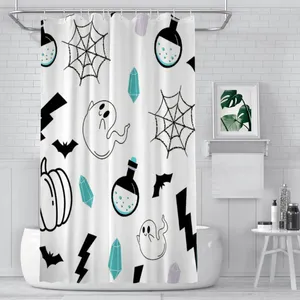 Rideaux de douche fantôme citrouille halloween tissu étanche décor drôle de salle de bain avec crochets accessoires pour la maison