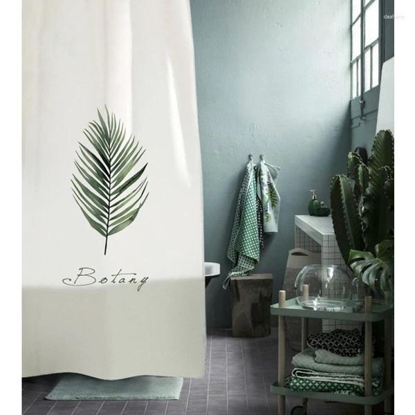 Rideaux de douche feuilles vertes tapis rideau herbe de beauté de beauté de bain miloulou et collection de décoration imperméable