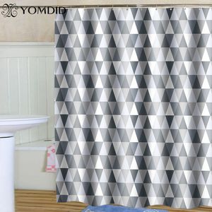 Rideaux de douche gris couverture de salle de bain motif géométrique couverture de douche imperméable épais polyester tissu salle de bain couverture avec crochet 230714