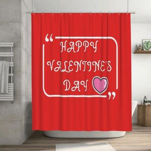 Cortinas de ducha Feliz Día de San Valentín Amor Cortina 72x72in con ganchos DIY Patrón Decoración de baño