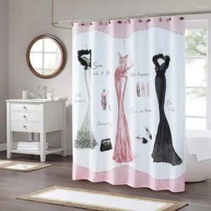 Rideaux de douche Haute rose ridew mignon imprimé mignon pour la salle de bain tissu en polyester imperméable, y compris les crochets