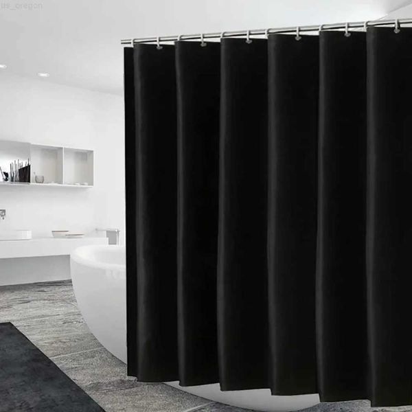 Rideaux de douche Rideau de douche solide et résistant en tissu imperméable pour salle de bain, taille longue 230 cm, noir, blanc, gris, marron, bleu