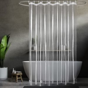 Shower Curtains High Clear Shower Curtain Waterproof Transparent Curtains Liner Mildew Plastic Bath Curtains With Hooks Home PEVA Bathroom Decor 230615