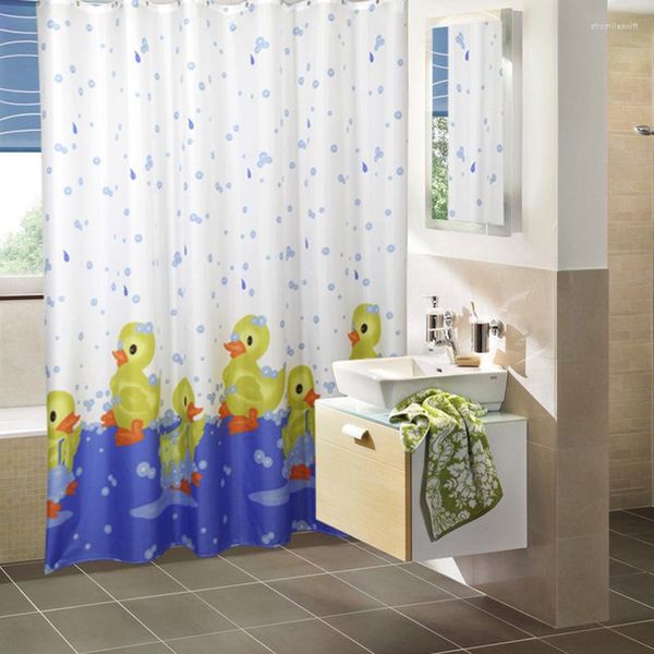 Rideaux de douche de haute qualité en polyester animal de dessin animé épaississant rideau d'eau imperméable boutonnière en cuivre pur pour augmenter la ligne de plomb