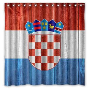 Douchegordijnen Hoogwaardige Aangepaste waterdichte badkamer Gordijn Kroatië Vlag Mildeew resistent polyester Stoffen Bad 180 180 cm