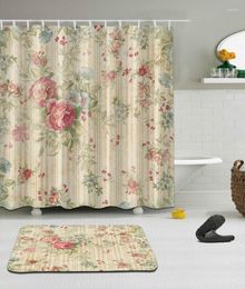 Rideaux de douche de haute qualité différent personnalisé imperméable salle de bain belle fleur motif rideau Polyester tissu