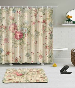Cortinas de ducha de alta calidad, diferentes, personalizadas, impermeables, para baño, hermoso patrón de flores, cortina de ducha, tela de poliéster, cortina de baño 230322