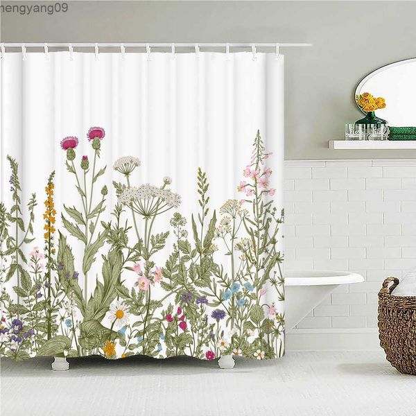 Rideaux de douche de haute qualité arbres forestiers cerf imprimé tissu rideaux de douche écran de bain produits imperméables salle de bain décorer avec 12 R230821