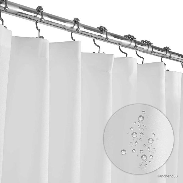 Rideaux de douche Hôtel Tabillard de salle de bain blanc rideau de douche imperméable à service lourd 72 W x72 H
