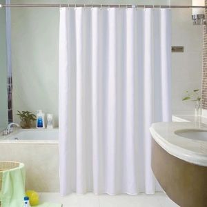 Rideaux de douche baignoire de salle de bain domestique à crochet de poinçonnage gratuit suspendu le rideau étanche blanc épaissie multi-modélisation opaque anti-pipel