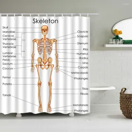 Douchegordijnen Human Anatomy Curtain Complete kaart van verschillende orgaansysteemcellen Life Illustratie badkamer decor 180x180 cm