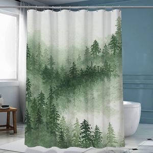 Rideaux de douche Incre Forest Rideaux de douche imperméables Polyester Tabrics Bathroom rideau avec crochets 180x200cm de décoration intérieure couverture de bain lavable 230322