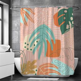 Rideaux de douche INS Style abstrait feuilles de palmier tropical rideau de douche rideau de salle de bain décor à la maison écran de bain en polyester imperméable pour bain 230322