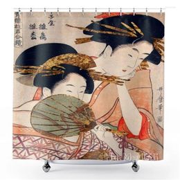 Rideaux de douche Femmes japonaises par ho me lili rideau imperméable tissu geishas œuvre de salle de bain décoration de salle de bain