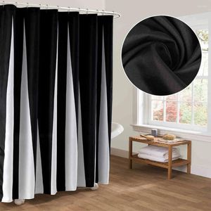 Rideaux de douche jx-lclyl noire en tissu rideau de rideau en polyester décor de salle de bain imperméable
