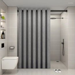Rideaux de douche avec grand anneau, Imitation lin, salle de bain, cloison moderne et Simple, en Polyester, sans perforation, imperméable, épais