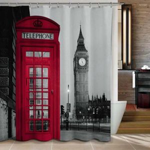 Rideaux de douche Londres Big Ben motif rideau salle de bain tissu imperméable avec 12 crochets