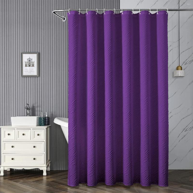 シャワーカーテンロラン紫色のカーテン大理石の泡テクスチャ豪華な重み付き布ポリエステル生地のバスルームの装飾セットフック
