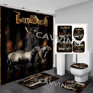 Douchegordijnen Lorna Shore 3D Gedrukt Gordijn Waterdichte badkamer Anti-slip Badmat Set Toilet Tapijten Matten Home Decor